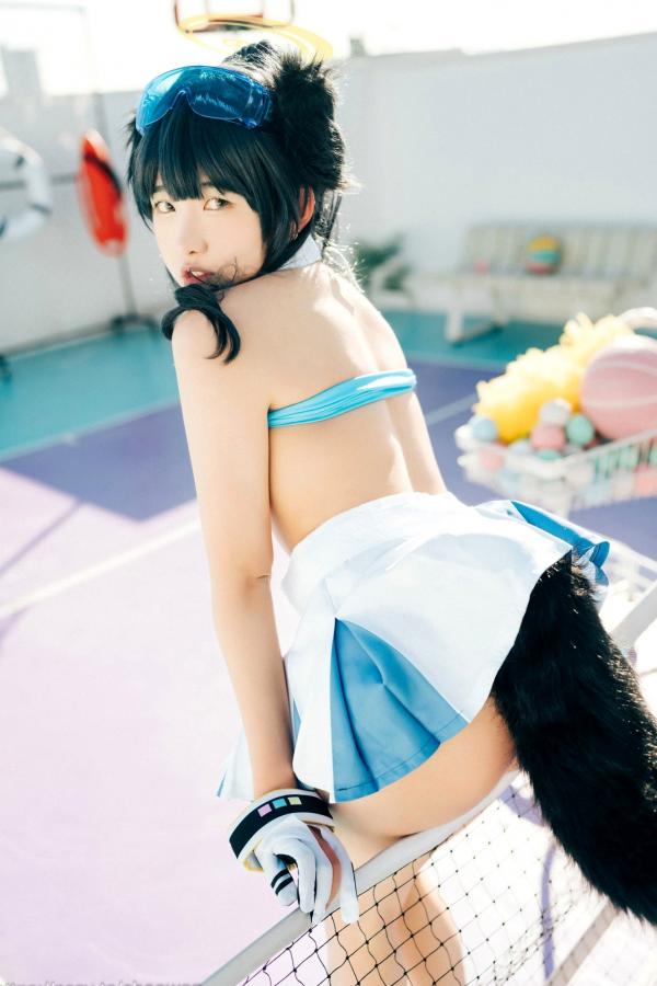    韩国美女SonSon Cosplay舰队收藏响Hibiki，网球场运动风制服诱惑，元气少女的清纯与野性碰撞，顶级视觉盛宴第67张图片