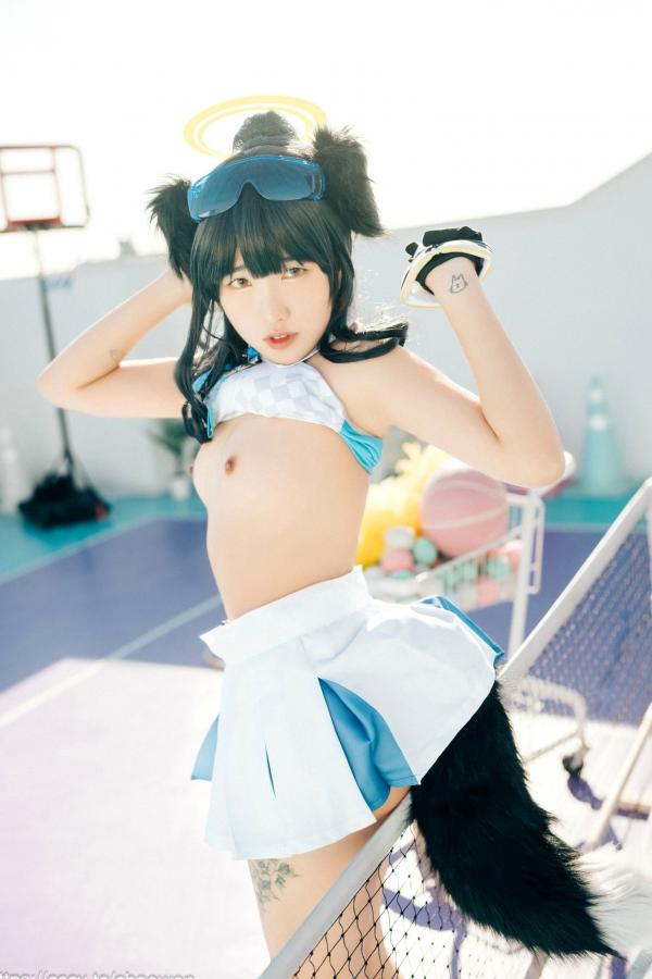    韩国美女SonSon Cosplay舰队收藏响Hibiki，网球场运动风制服诱惑，元气少女的清纯与野性碰撞，顶级视觉盛宴第69张图片