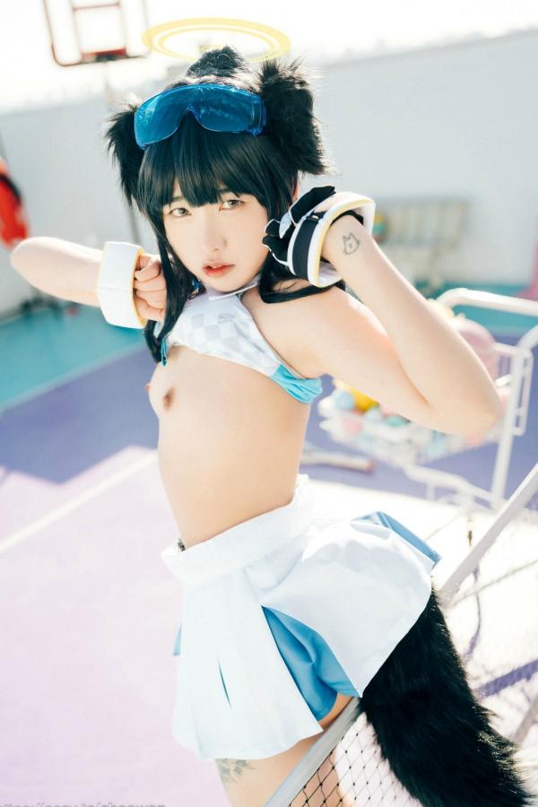    韩国美女SonSon Cosplay舰队收藏响Hibiki，网球场运动风制服诱惑，元气少女的清纯与野性碰撞，顶级视觉盛宴第70张图片