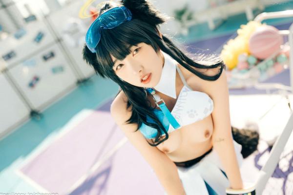    韩国美女SonSon Cosplay舰队收藏响Hibiki，网球场运动风制服诱惑，元气少女的清纯与野性碰撞，顶级视觉盛宴第71张图片