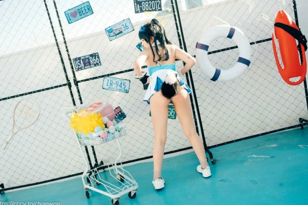    韩国美女SonSon Cosplay舰队收藏响Hibiki，网球场运动风制服诱惑，元气少女的清纯与野性碰撞，顶级视觉盛宴第72张图片