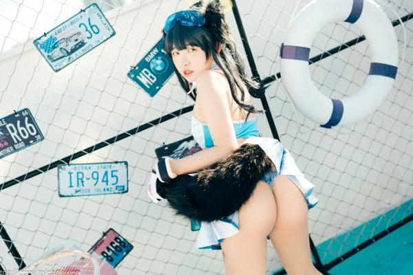    韩国美女SonSon Cosplay舰队收藏响Hibiki，网球场运动风制服诱惑，元气少女的清纯与野性碰撞，顶级视觉盛宴第73张图片