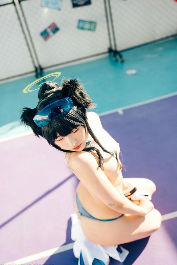    韩国美女SonSon Cosplay舰队收藏响Hibiki，网球场运动风制服诱惑，元气少女的清纯与野性碰撞，顶级视觉盛宴第98张图片