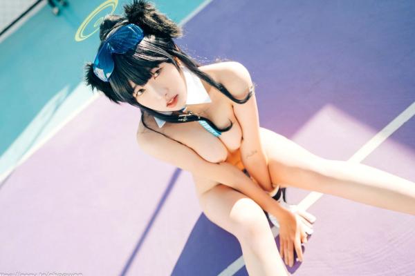    韩国美女SonSon Cosplay舰队收藏响Hibiki，网球场运动风制服诱惑，元气少女的清纯与野性碰撞，顶级视觉盛宴第101张图片