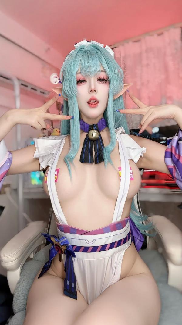    九言《梦见月瑞希》角色扮演：火辣cosplay突破次元壁，极致尺度还原动漫美少女的诱惑视觉盛宴第20张图片