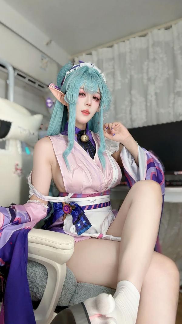    九言《梦见月瑞希》角色扮演：火辣cosplay突破次元壁，极致尺度还原动漫美少女的诱惑视觉盛宴第26张图片