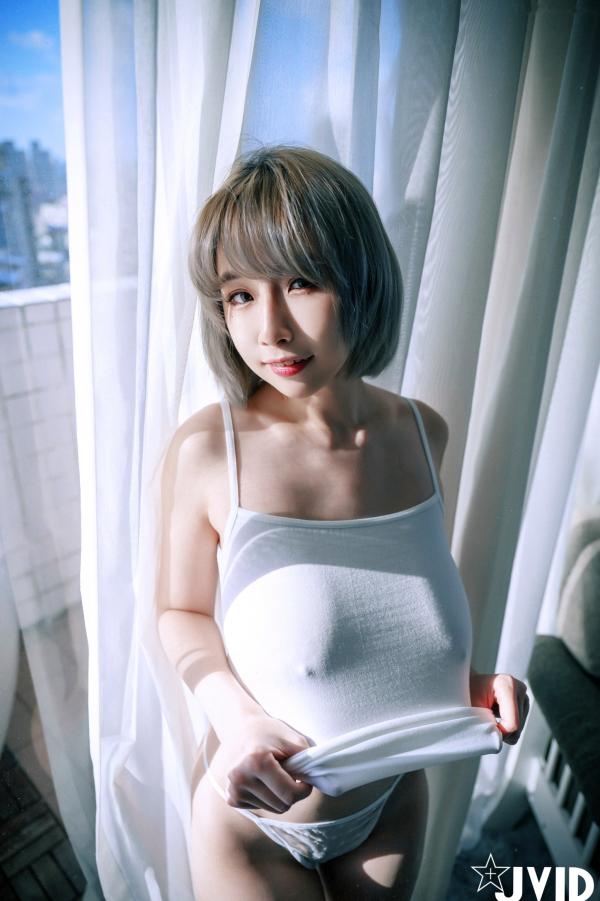    JVID黎菲儿：居家私房极致诱惑，灰发美少女纯欲透视内衣尽显逆天身材，H罩杯写真第28张图片