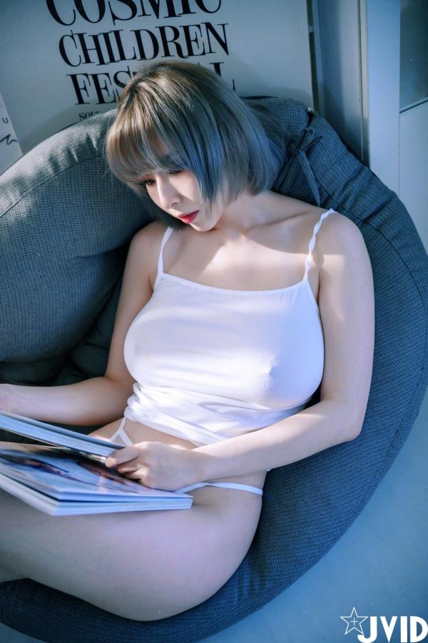    JVID黎菲儿：居家私房极致诱惑，灰发美少女纯欲透视内衣尽显逆天身材，H罩杯写真第37张图片