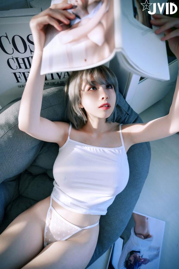    JVID黎菲儿：居家私房极致诱惑，灰发美少女纯欲透视内衣尽显逆天身材，H罩杯写真第39张图片