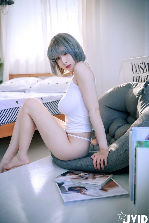    JVID黎菲儿：居家私房极致诱惑，灰发美少女纯欲透视内衣尽显逆天身材，H罩杯写真第40张图片