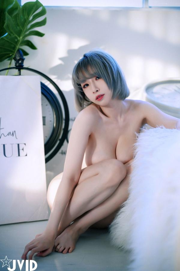    JVID黎菲儿：居家私房极致诱惑，灰发美少女纯欲透视内衣尽显逆天身材，H罩杯写真第81张图片