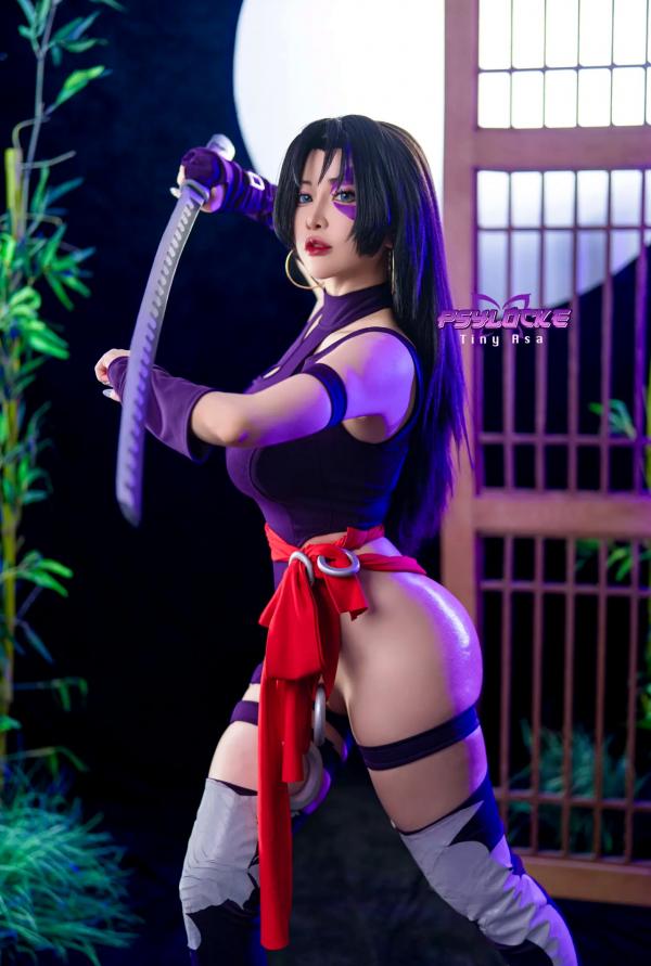    Tiny Asa - 灵蝶Psylocke极致性感Cosplay，极品身材油光写真 [80P]第2张图片