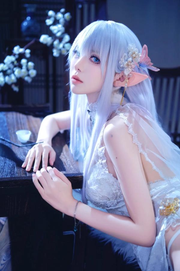    Shika小鹿鹿 - 碧蓝航线阿尔比恩COS写真，绝美银发精灵二次元唯美幻想风 [40P]第10张图片