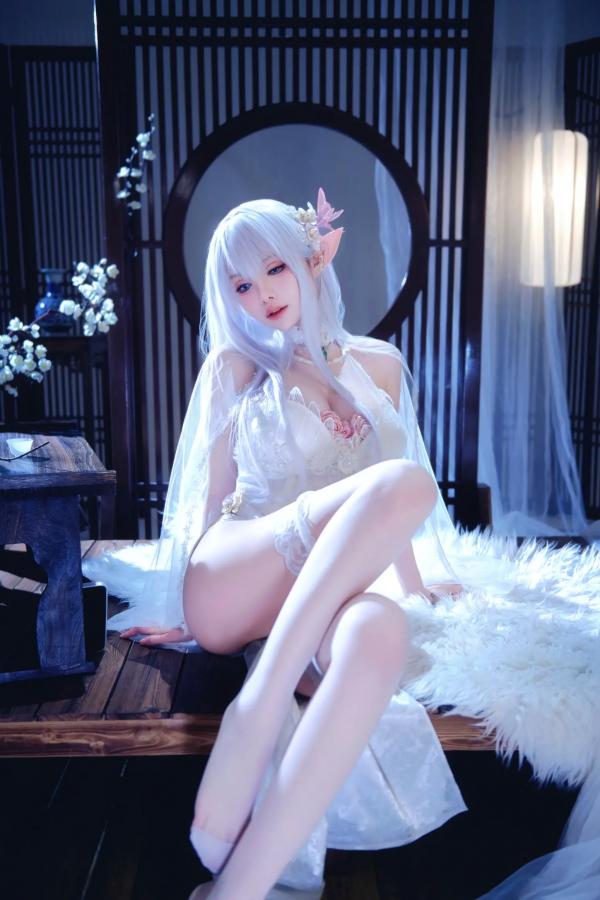    Shika小鹿鹿 - 碧蓝航线阿尔比恩COS写真，绝美银发精灵二次元唯美幻想风 [40P]第11张图片