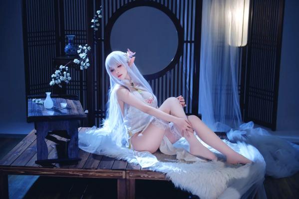    Shika小鹿鹿 - 碧蓝航线阿尔比恩COS写真，绝美银发精灵二次元唯美幻想风 [40P]第17张图片
