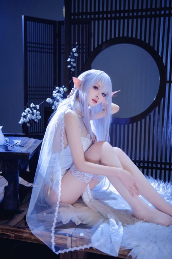    Shika小鹿鹿 - 碧蓝航线阿尔比恩COS写真，绝美银发精灵二次元唯美幻想风 [40P]第21张图片