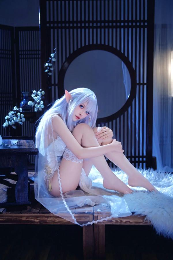    Shika小鹿鹿 - 碧蓝航线阿尔比恩COS写真，绝美银发精灵二次元唯美幻想风 [40P]第22张图片