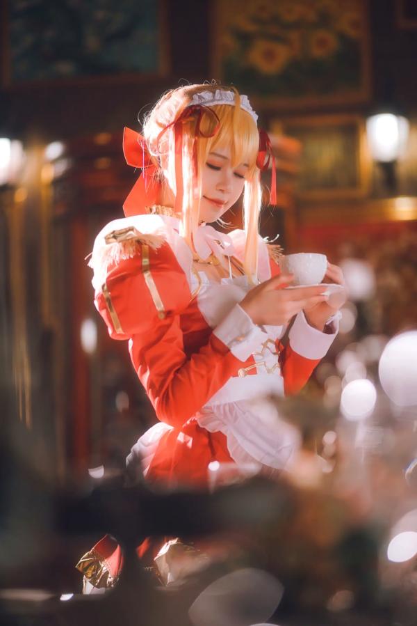    千反田鹿子 - 尼禄女仆cosplay美图，二次元灵动少女萌系角色扮演写真集第3张图片