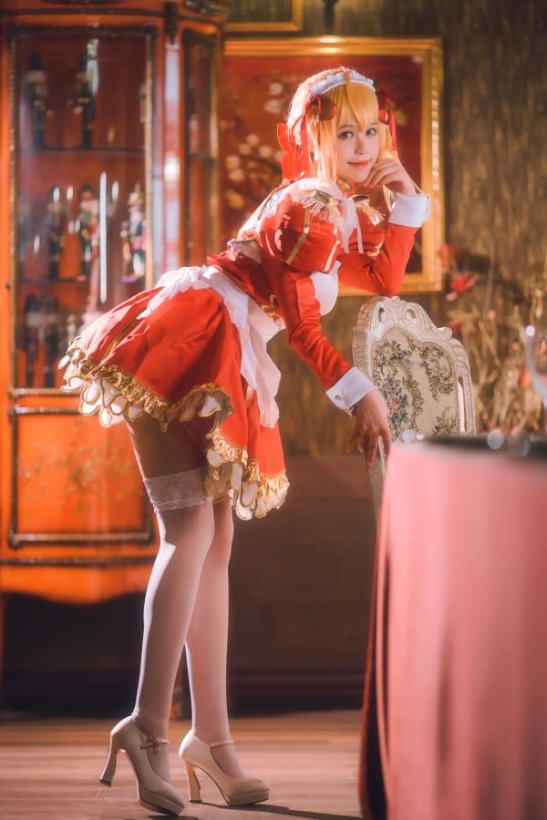    千反田鹿子 - 尼禄女仆cosplay美图，二次元灵动少女萌系角色扮演写真集第7张图片