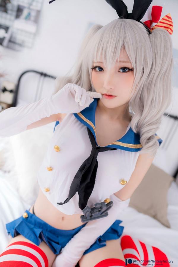    Fantasy-Factory-小丁Ding与Okita-Rinka-Kashima-Shimakaze二次元福利套图，精品COS角色扮演，唯美兔女郎与舰娘制服诱惑第10张图片