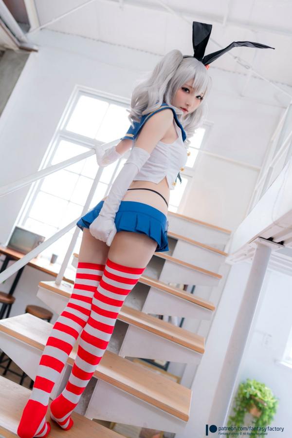    Fantasy-Factory-小丁Ding与Okita-Rinka-Kashima-Shimakaze二次元福利套图，精品COS角色扮演，唯美兔女郎与舰娘制服诱惑第17张图片