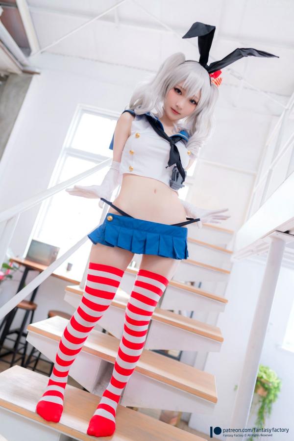    Fantasy-Factory-小丁Ding与Okita-Rinka-Kashima-Shimakaze二次元福利套图，精品COS角色扮演，唯美兔女郎与舰娘制服诱惑第19张图片