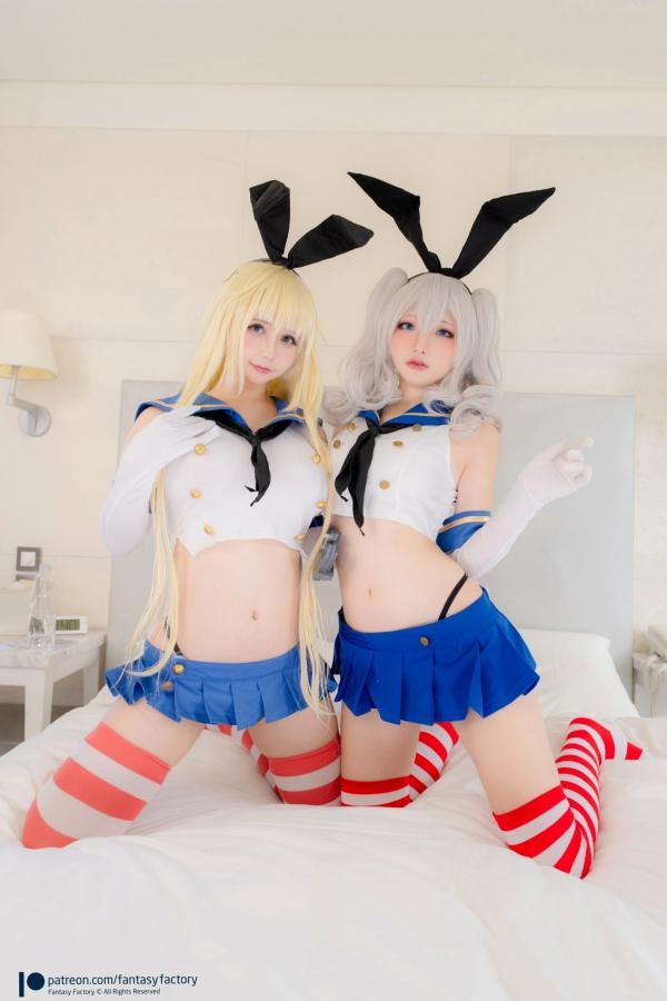    Fantasy-Factory-小丁Ding与Okita-Rinka-Kashima-Shimakaze二次元福利套图，精品COS角色扮演，唯美兔女郎与舰娘制服诱惑第33张图片