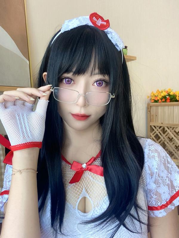    Money冷冷 - 性感蕾丝白网护士角色扮演，极致私房诱惑制服套图 [48P]第2张图片