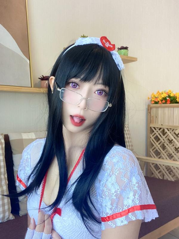    Money冷冷 - 性感蕾丝白网护士角色扮演，极致私房诱惑制服套图 [48P]第3张图片