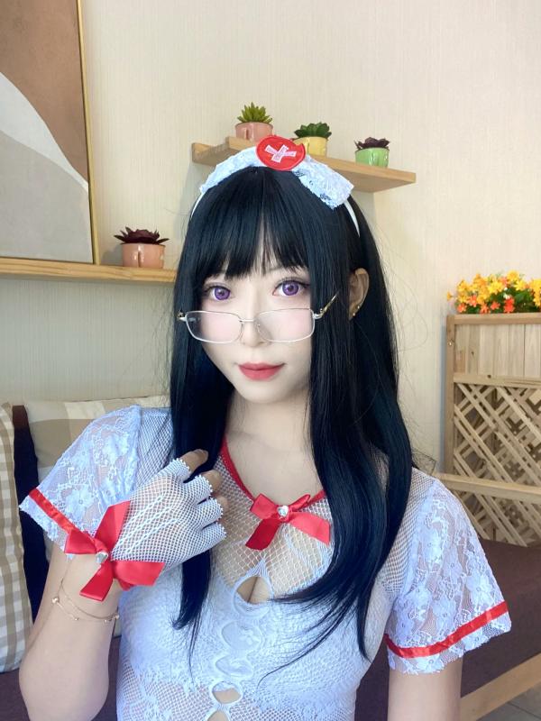    Money冷冷 - 性感蕾丝白网护士角色扮演，极致私房诱惑制服套图 [48P]第4张图片