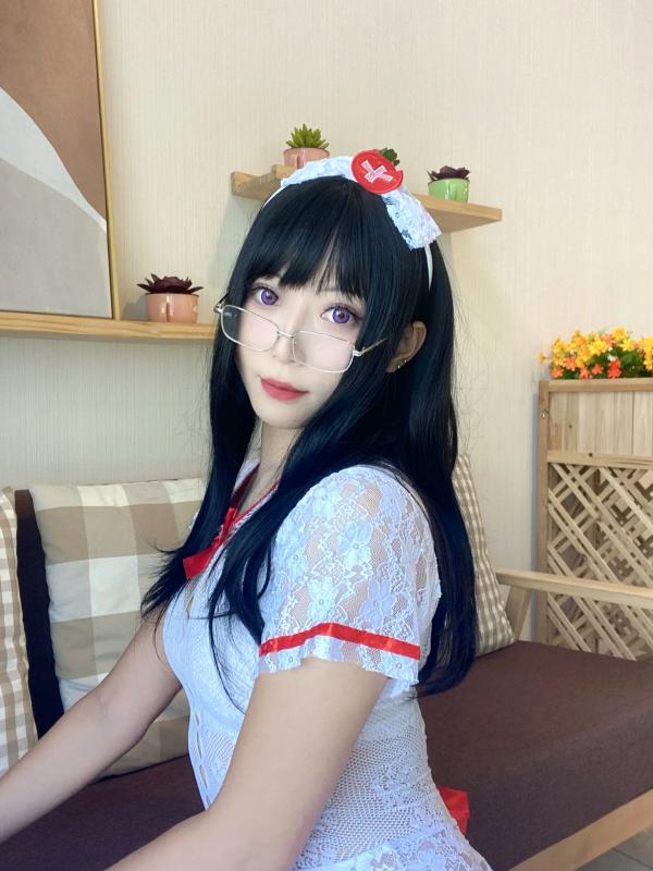    Money冷冷 - 性感蕾丝白网护士角色扮演，极致私房诱惑制服套图 [48P]第5张图片