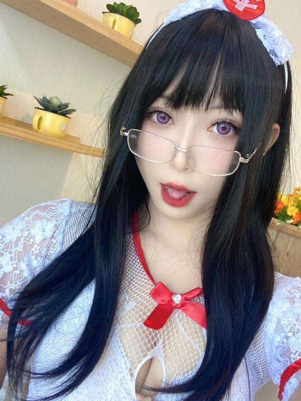    Money冷冷 - 性感蕾丝白网护士角色扮演，极致私房诱惑制服套图 [48P]第19张图片