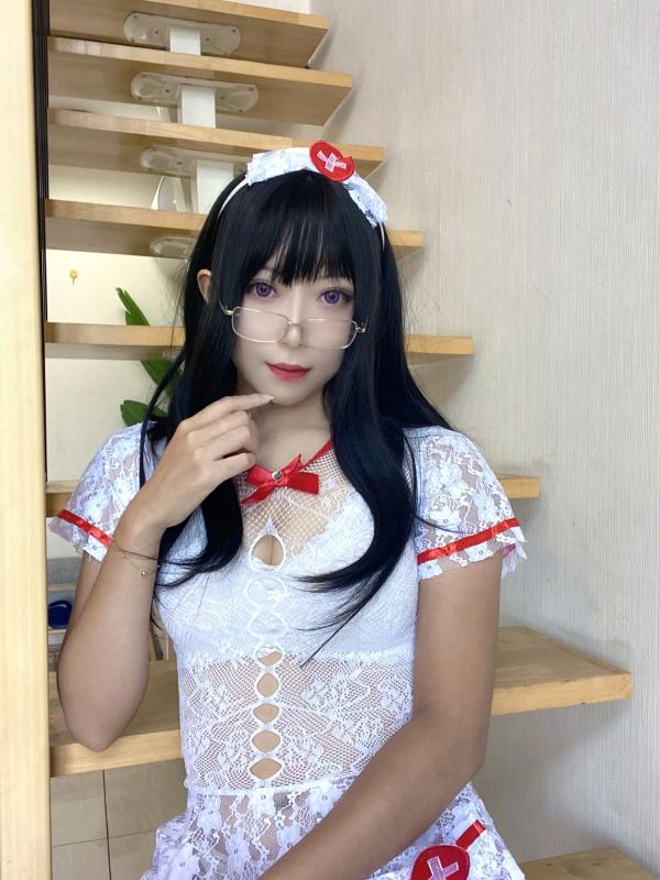    Money冷冷 - 性感蕾丝白网护士角色扮演，极致私房诱惑制服套图 [48P]第43张图片