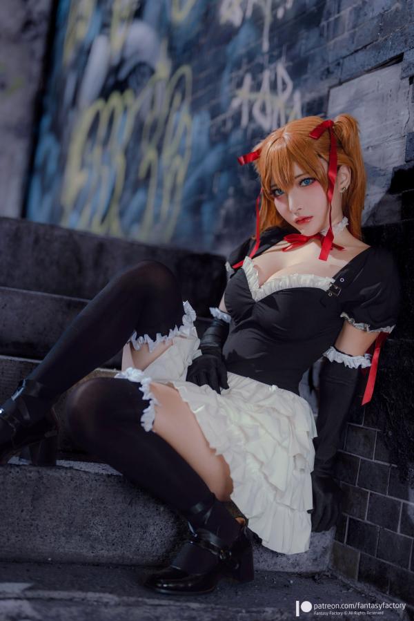    Fantasy-Factory-小丁Ding-明日香Cosplay-废墟涂鸦风格-女仆装诱惑-Asuka-2022.10第16张图片