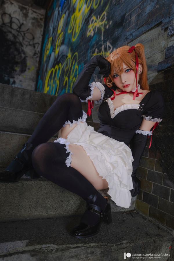    Fantasy-Factory-小丁Ding-明日香Cosplay-废墟涂鸦风格-女仆装诱惑-Asuka-2022.10第17张图片