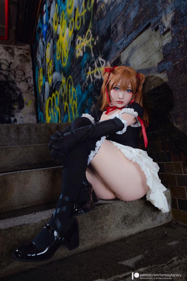    Fantasy-Factory-小丁Ding-明日香Cosplay-废墟涂鸦风格-女仆装诱惑-Asuka-2022.10第18张图片