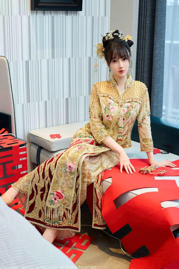    [XiuRen] 秀人 2025.07.21 No.10567 玥儿玥er：古风婚庆主题私房，红装头饰极致诱惑第12张图片