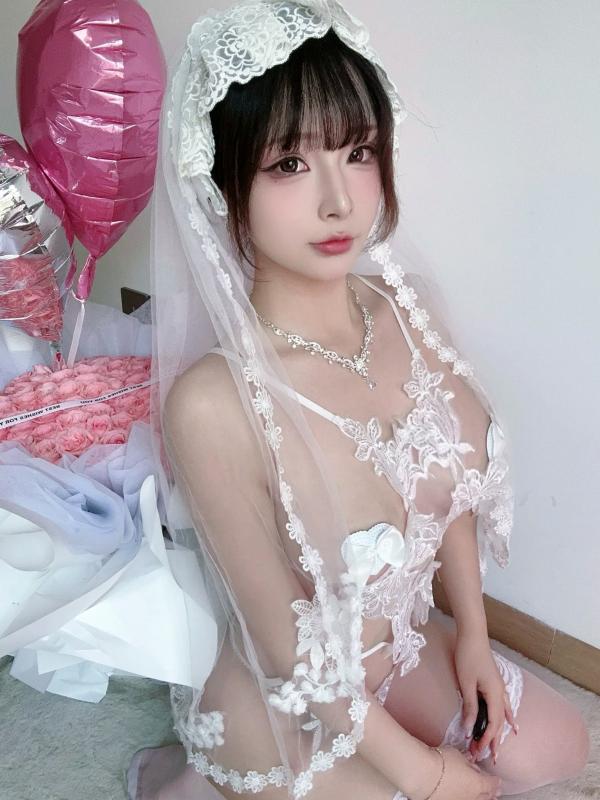   yuuhui玉汇 - 永恒之爱：绝美白色蕾丝婚纱诱惑私房写真 [49P]第3张图片