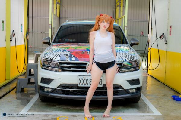    Fantasy-Factory-小丁Ding-明日香极致痛车洗车Cosplay写真-二次元清纯湿身诱惑第5张图片
