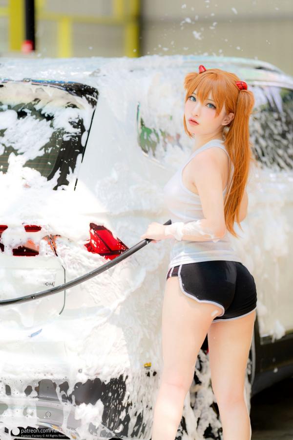   Fantasy-Factory-小丁Ding-明日香极致痛车洗车Cosplay写真-二次元清纯湿身诱惑第11张图片