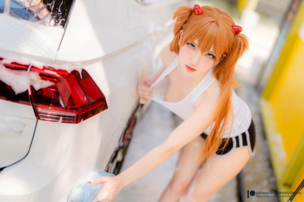    Fantasy-Factory-小丁Ding-明日香极致痛车洗车Cosplay写真-二次元清纯湿身诱惑第21张图片