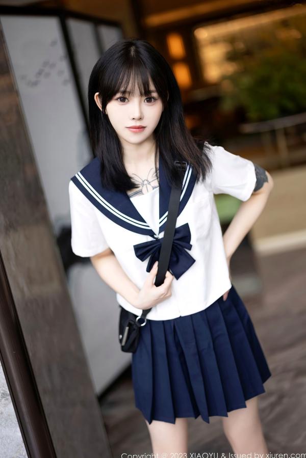    【XiaoYu语画界】奶瓶-水手服JK短裙私房写真，纯欲风白色内衣展示，清纯与性感的视觉冲撞，2023.08.08限定视觉盛宴第6张图片
