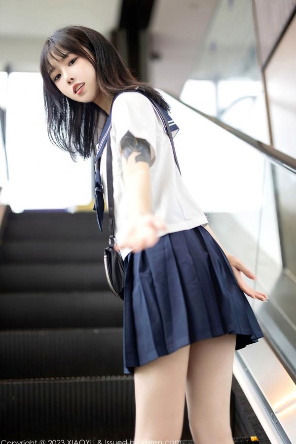    【XiaoYu语画界】奶瓶-水手服JK短裙私房写真，纯欲风白色内衣展示，清纯与性感的视觉冲撞，2023.08.08限定视觉盛宴第9张图片