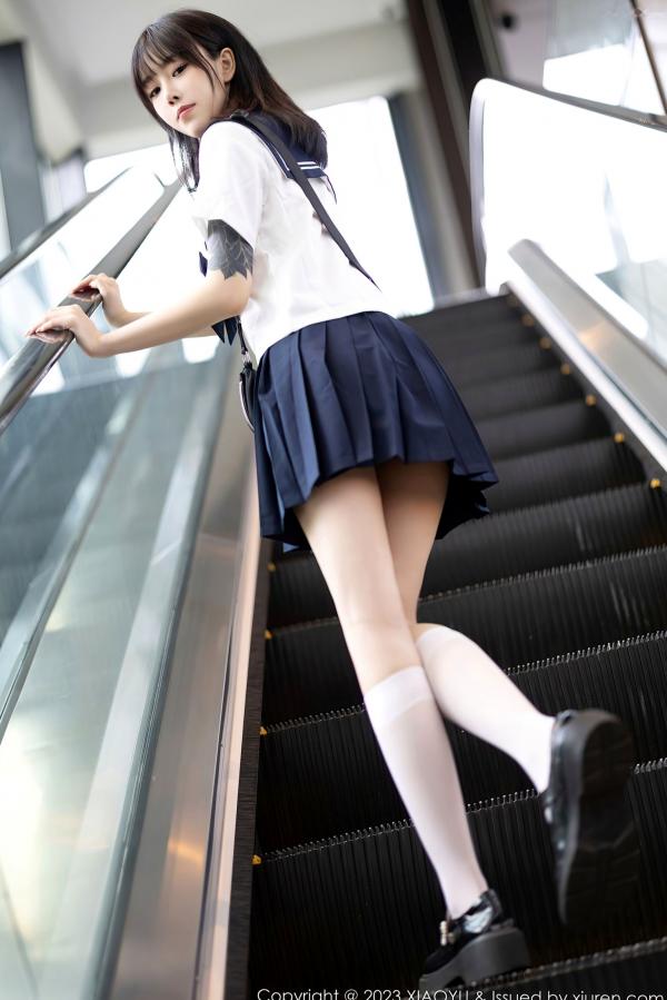    【XiaoYu语画界】奶瓶-水手服JK短裙私房写真，纯欲风白色内衣展示，清纯与性感的视觉冲撞，2023.08.08限定视觉盛宴第11张图片