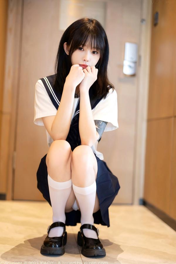   【XiaoYu语画界】奶瓶-水手服JK短裙私房写真，纯欲风白色内衣展示，清纯与性感的视觉冲撞，2023.08.08限定视觉盛宴第15张图片