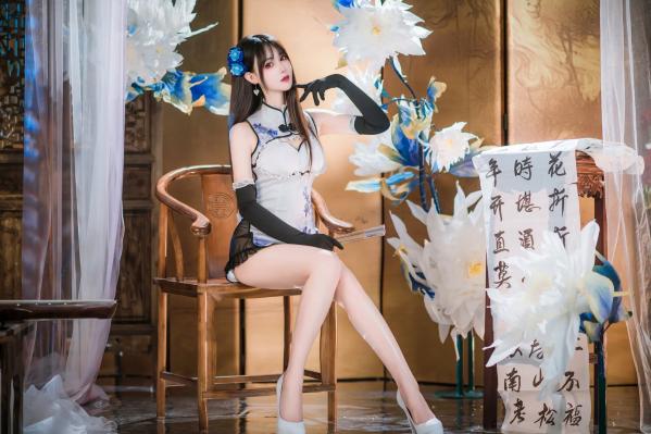    羽生三未 - 瓶儿 青花瓷旗袍，古典与性感完美碰撞，绝美长腿，制服诱惑女神写真 [25P]第7张图片
