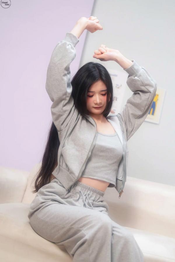    [Visual Lens] Harang - 居家健身时刻，极致撩人小蛮腰，清新私房运动风写真 [52P]第4张图片