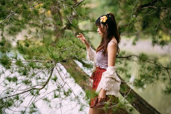    若颖 - 云山水清新治愈风森林花园外拍人像写真 [93P]第35张图片
