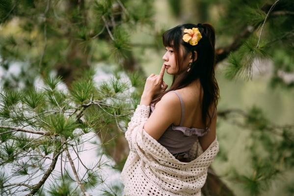    若颖 - 云山水清新治愈风森林花园外拍人像写真 [93P]第38张图片