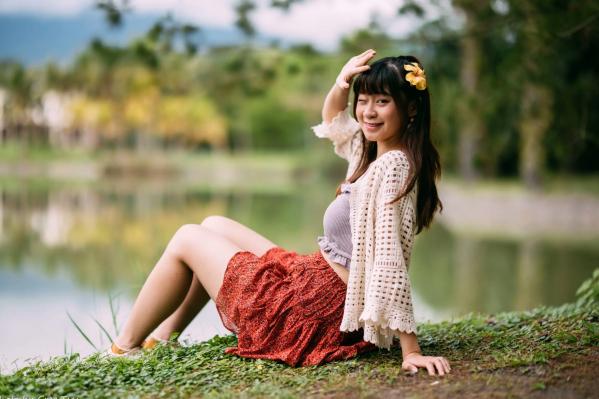    若颖 - 云山水清新治愈风森林花园外拍人像写真 [93P]第39张图片